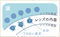 涙 レンズの表面 レンズの内面 水分 うるおい成分